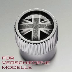 Jaguar Ventilkappen - Union Jack Schwarz